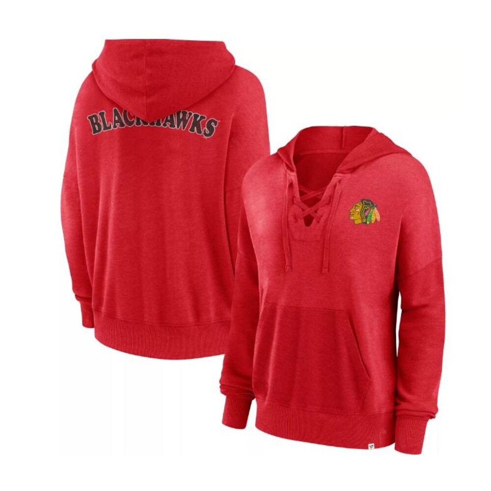 NHL Women's Chicago Blackhawks Snow Wash Red Pullover Hoodie - XL